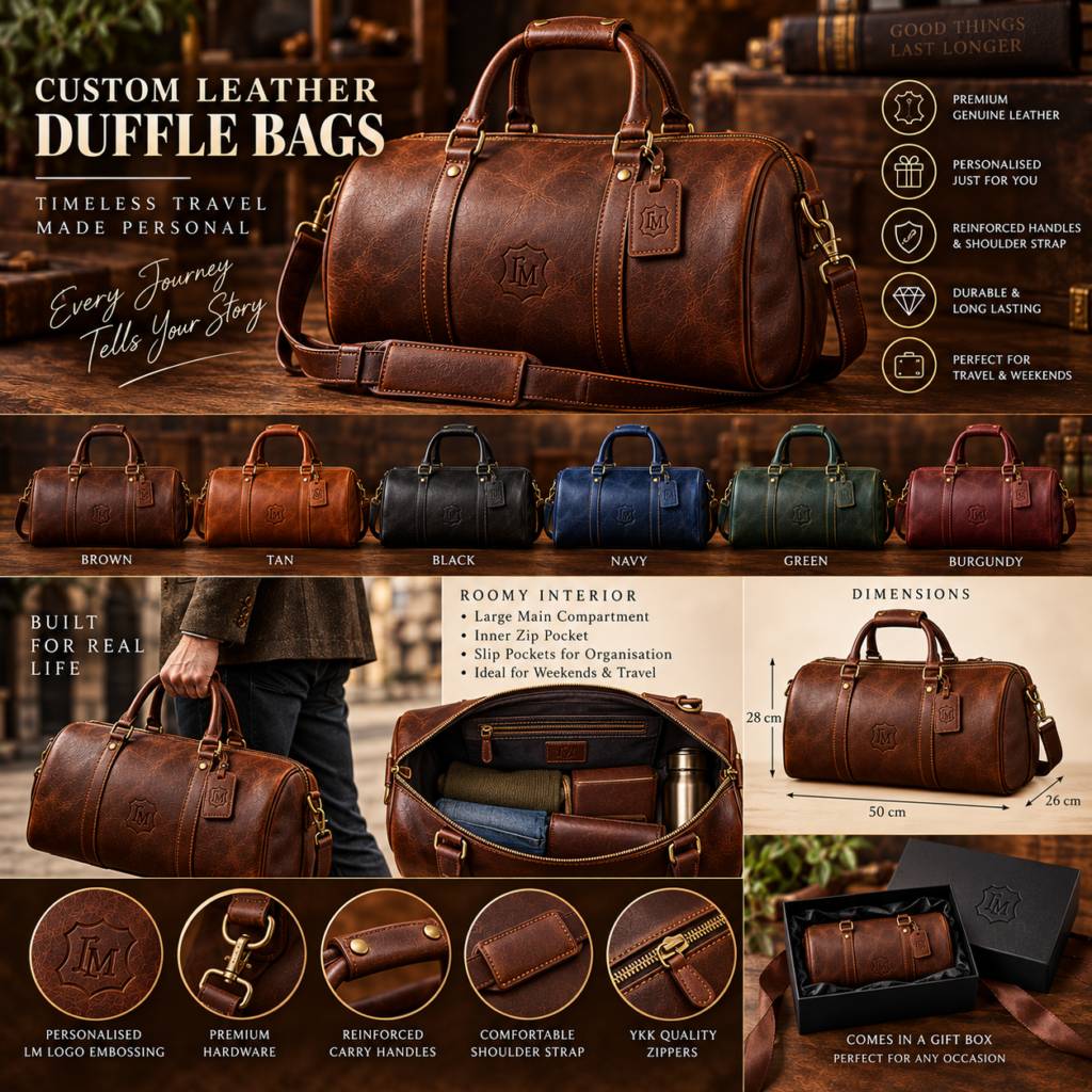 Custom Leather Duffle Bags