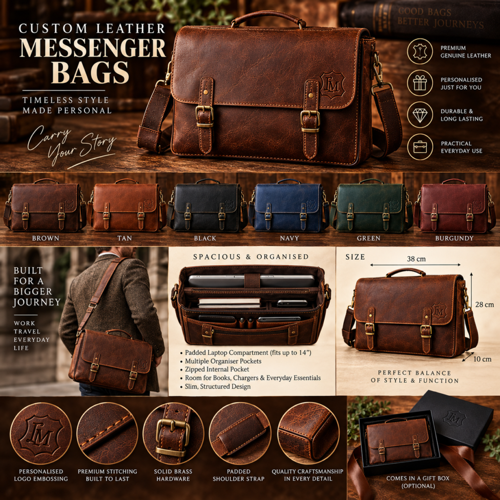 Custom Leather Messenger Bags