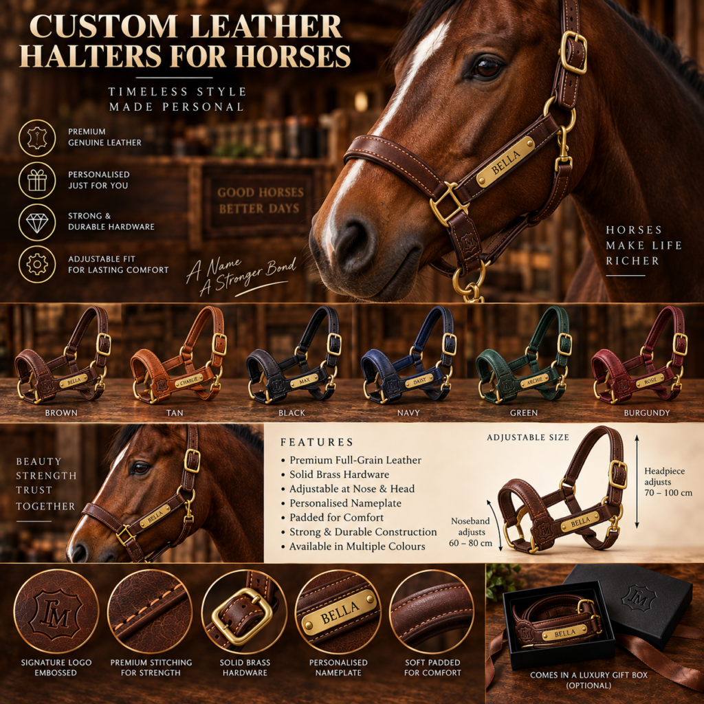 Custom Leather Halters for Horses