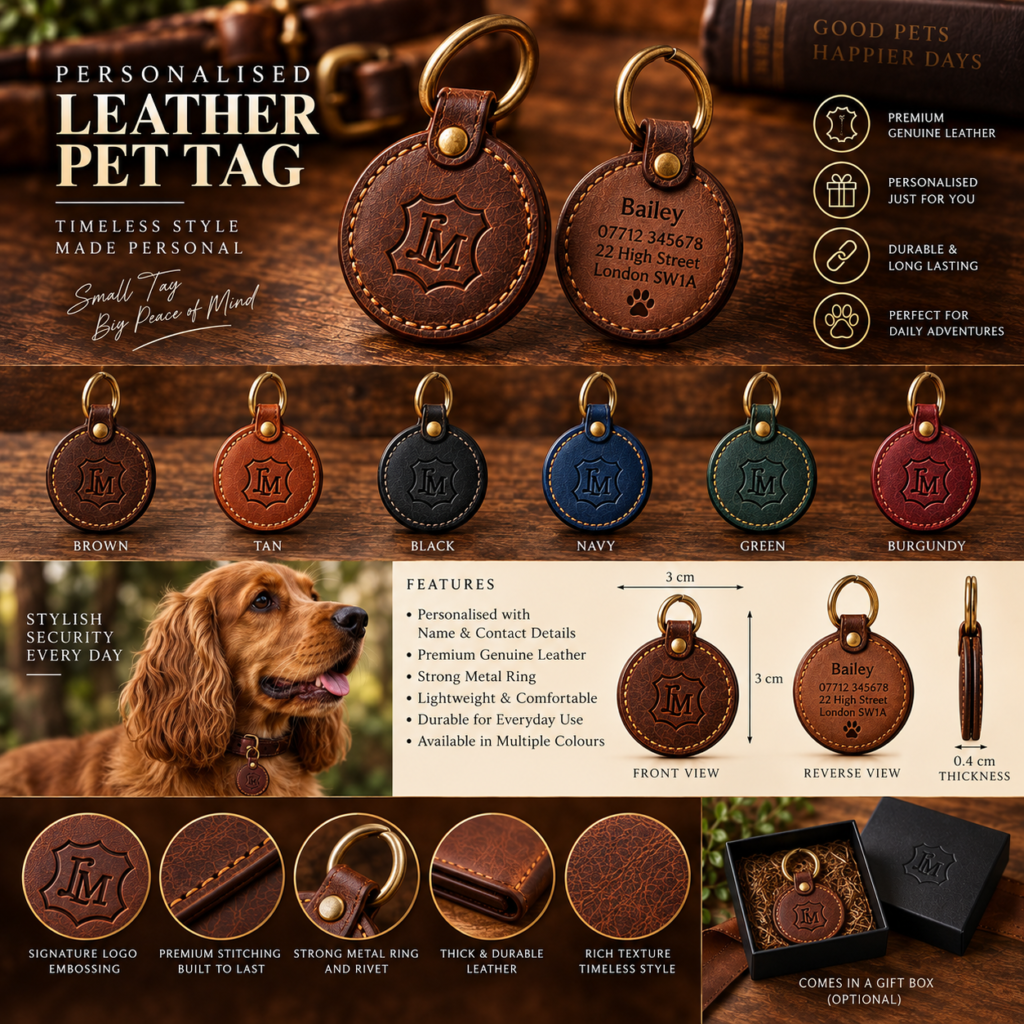 Personalised Leather Pet Tag