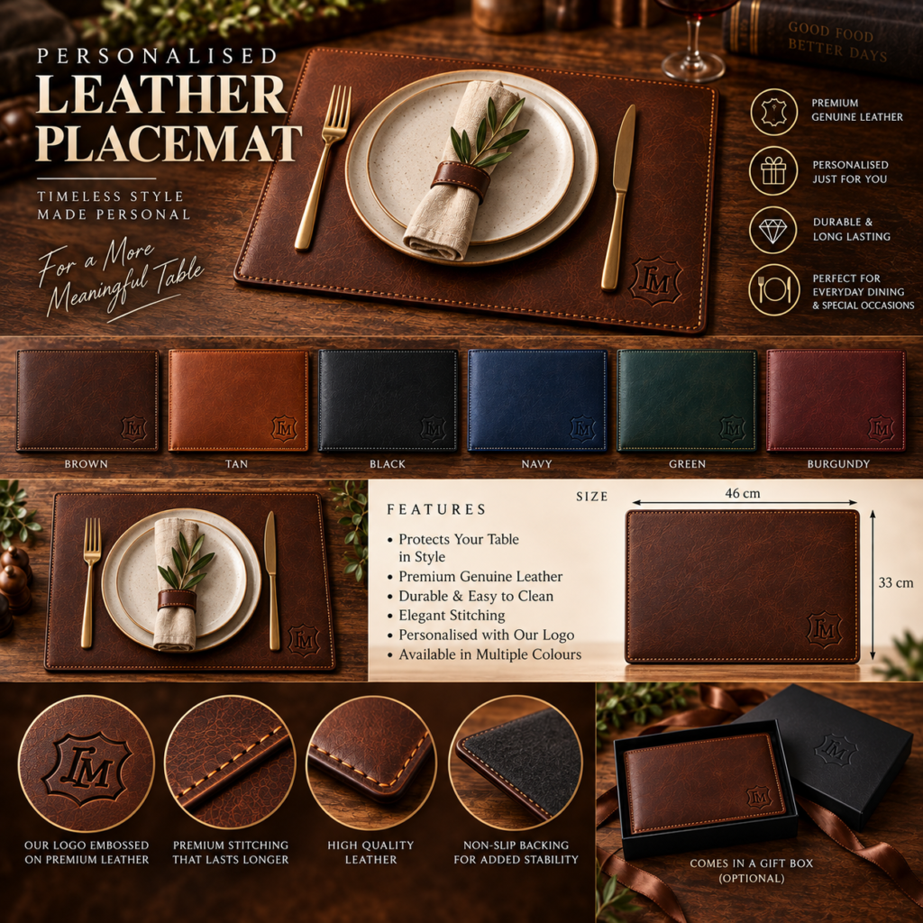 Personalised Leather Placemat