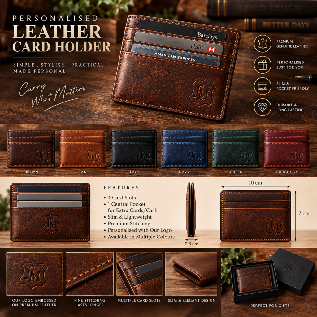 Personalised Leather Card Holder