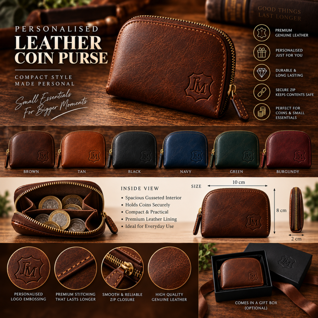 Personalised Leather Coin Purse