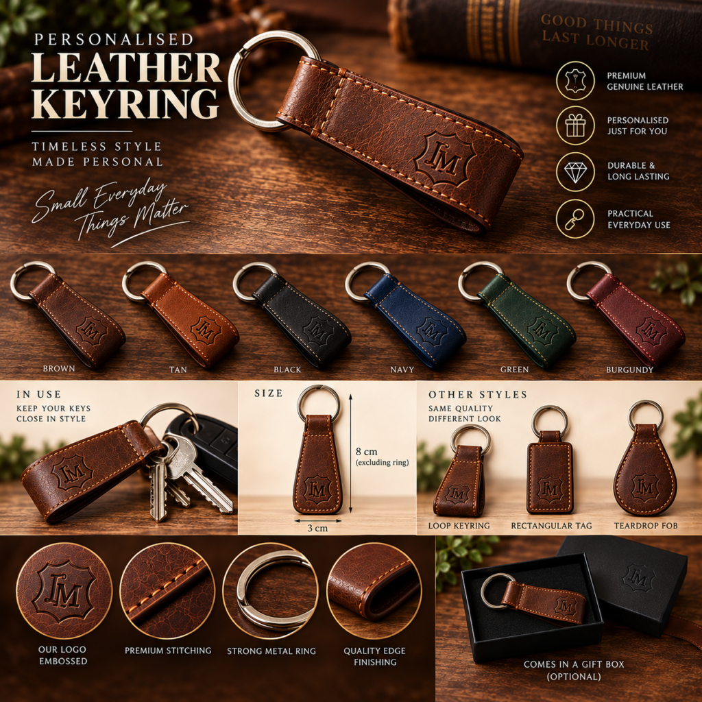 Personalised Leather Keyring