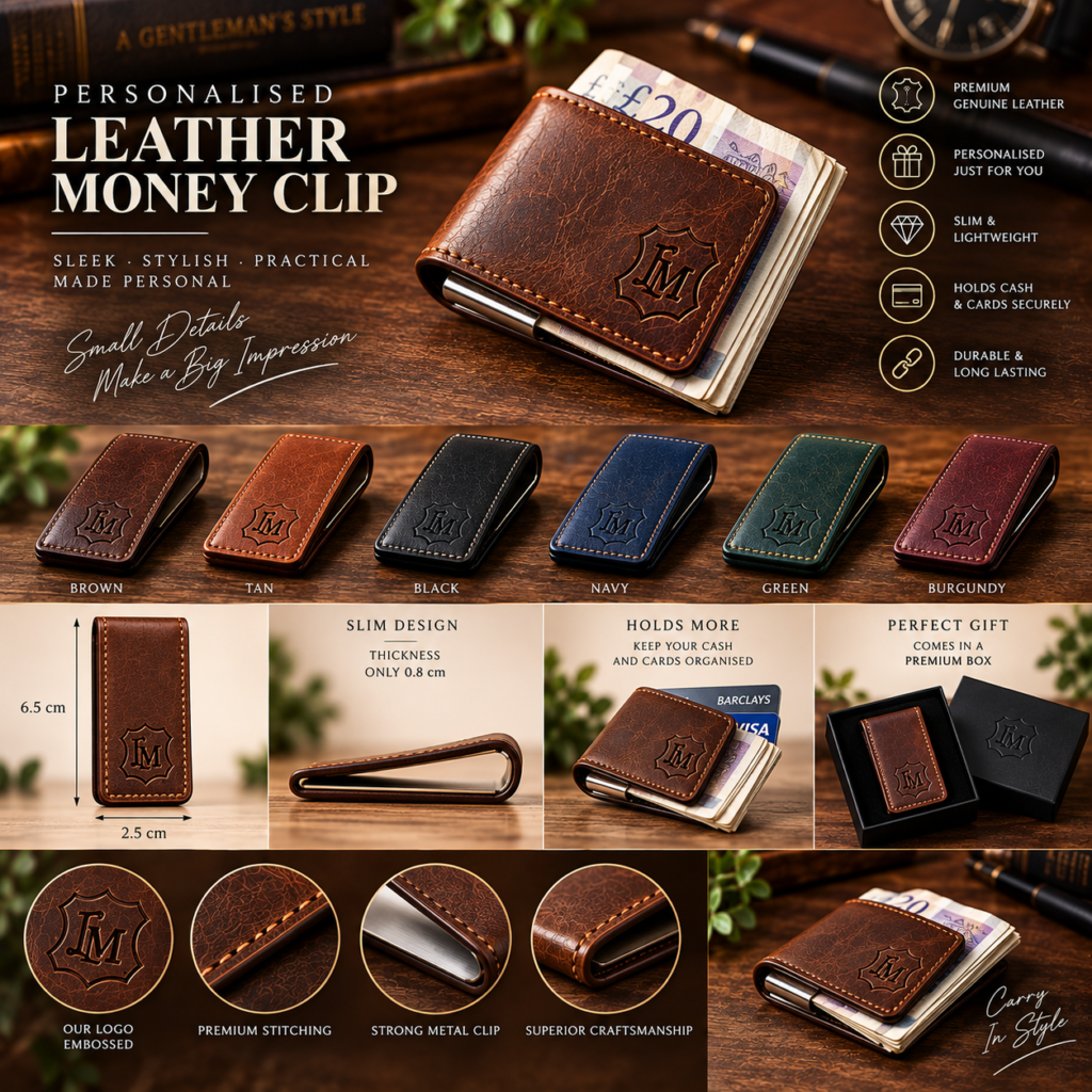 Personalised Leather Money Clip