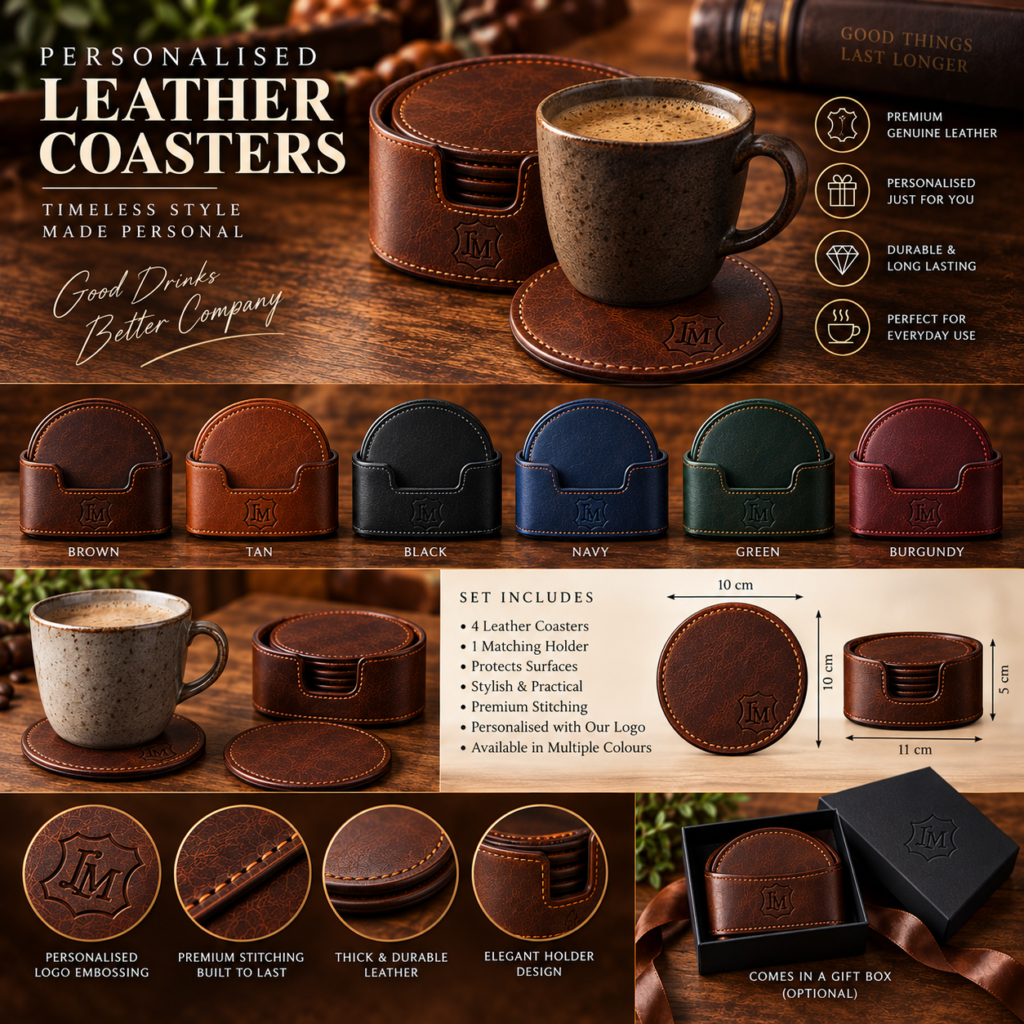 Personalised Leather Coasters
