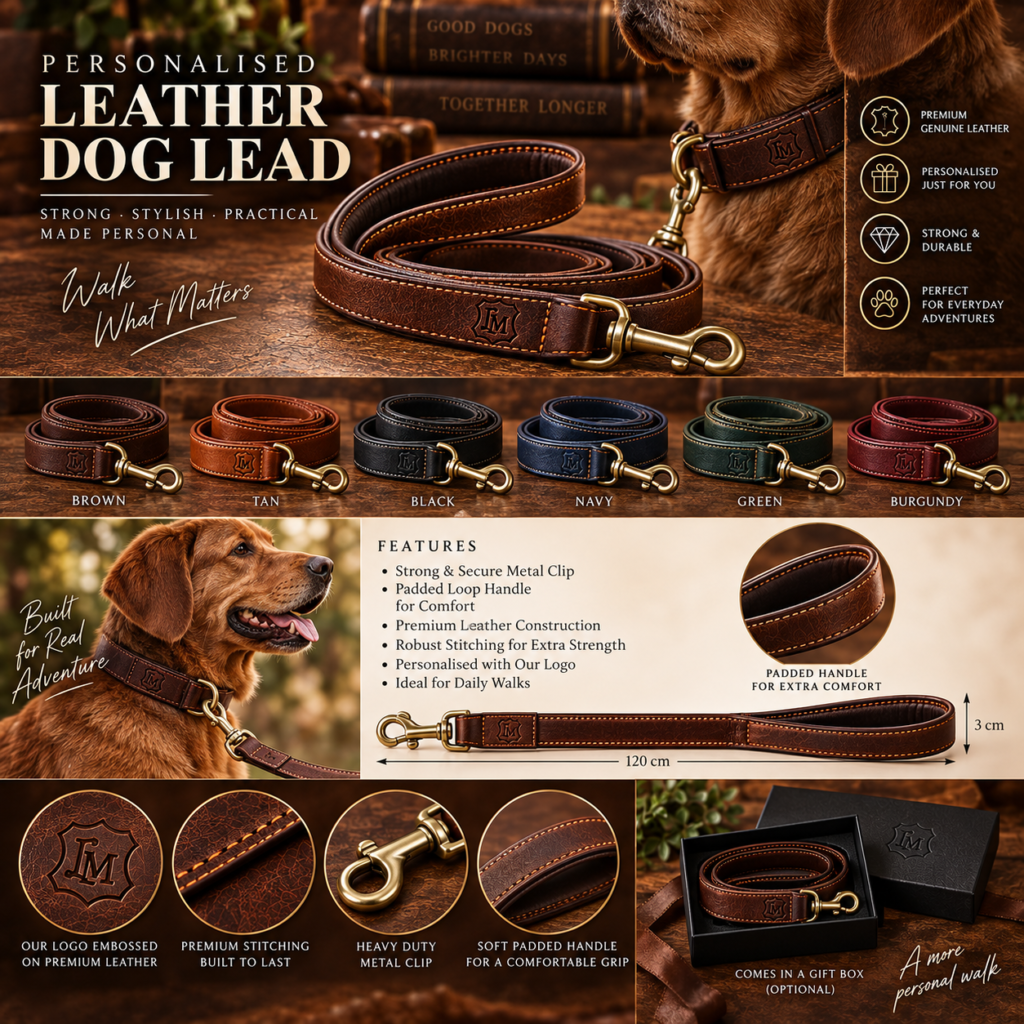 Personalised Leather Dog Lead