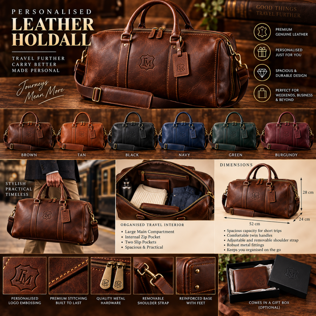 Personalised Leather Holdall