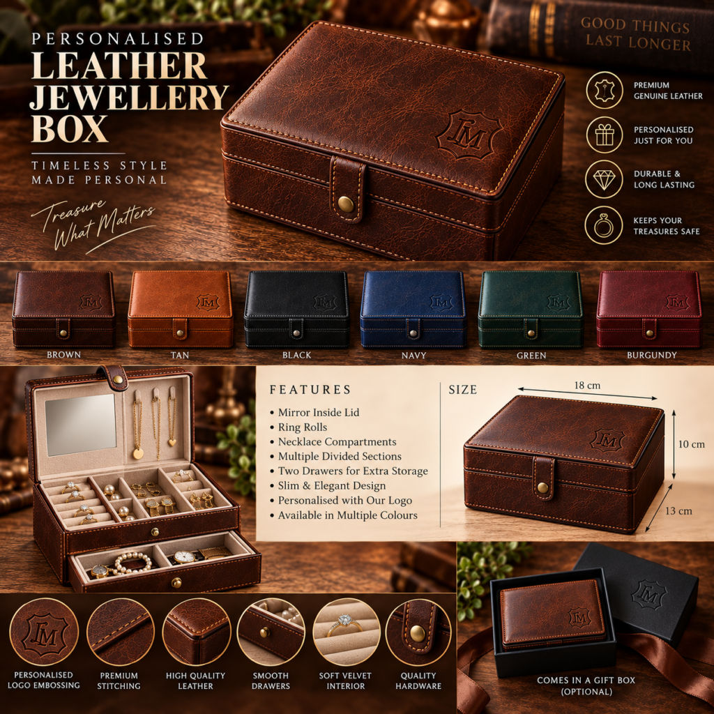Personalised Leather Jewellery Box