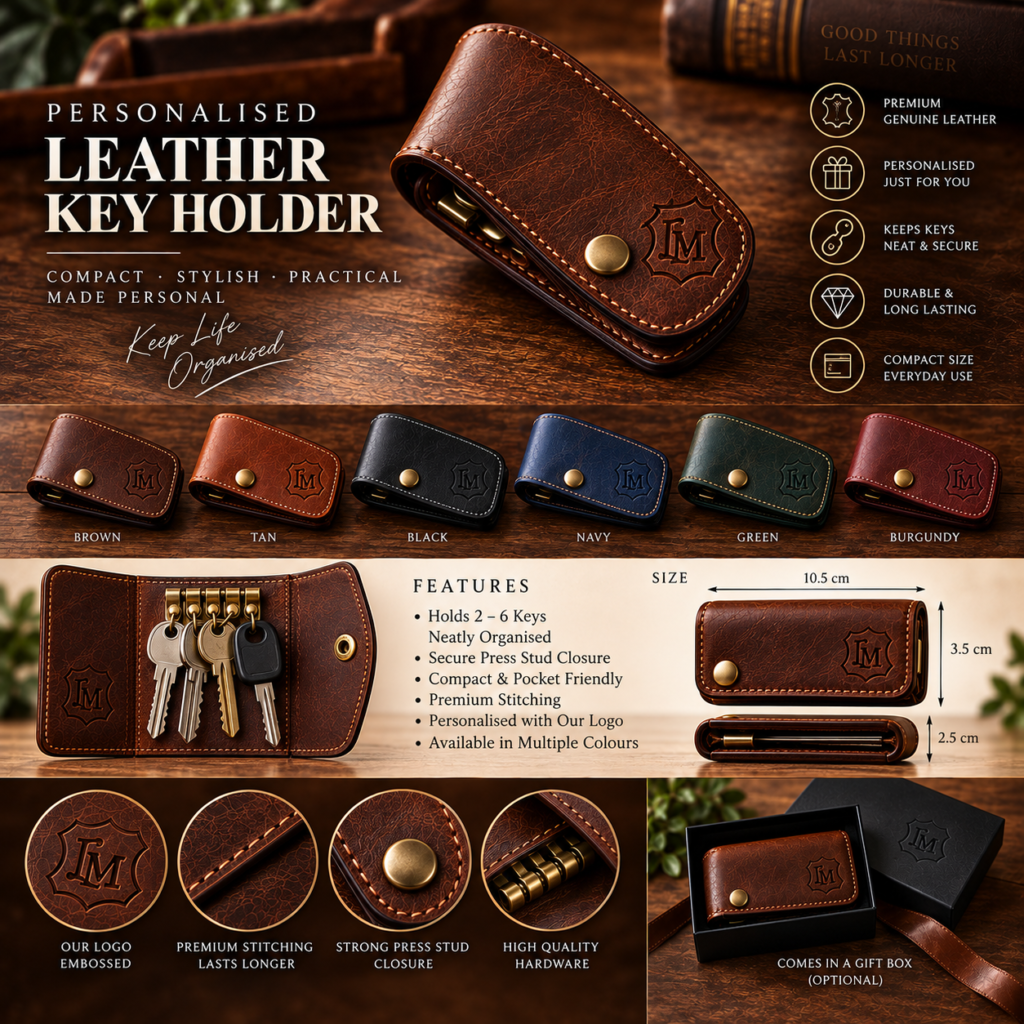 Personalised Leather Key Holder