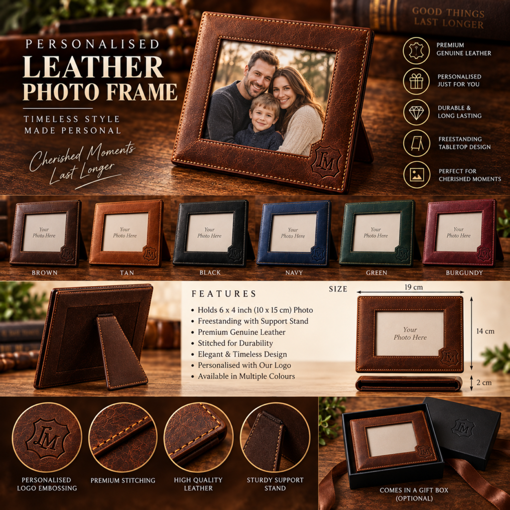 Personalised Leather Photo Frame