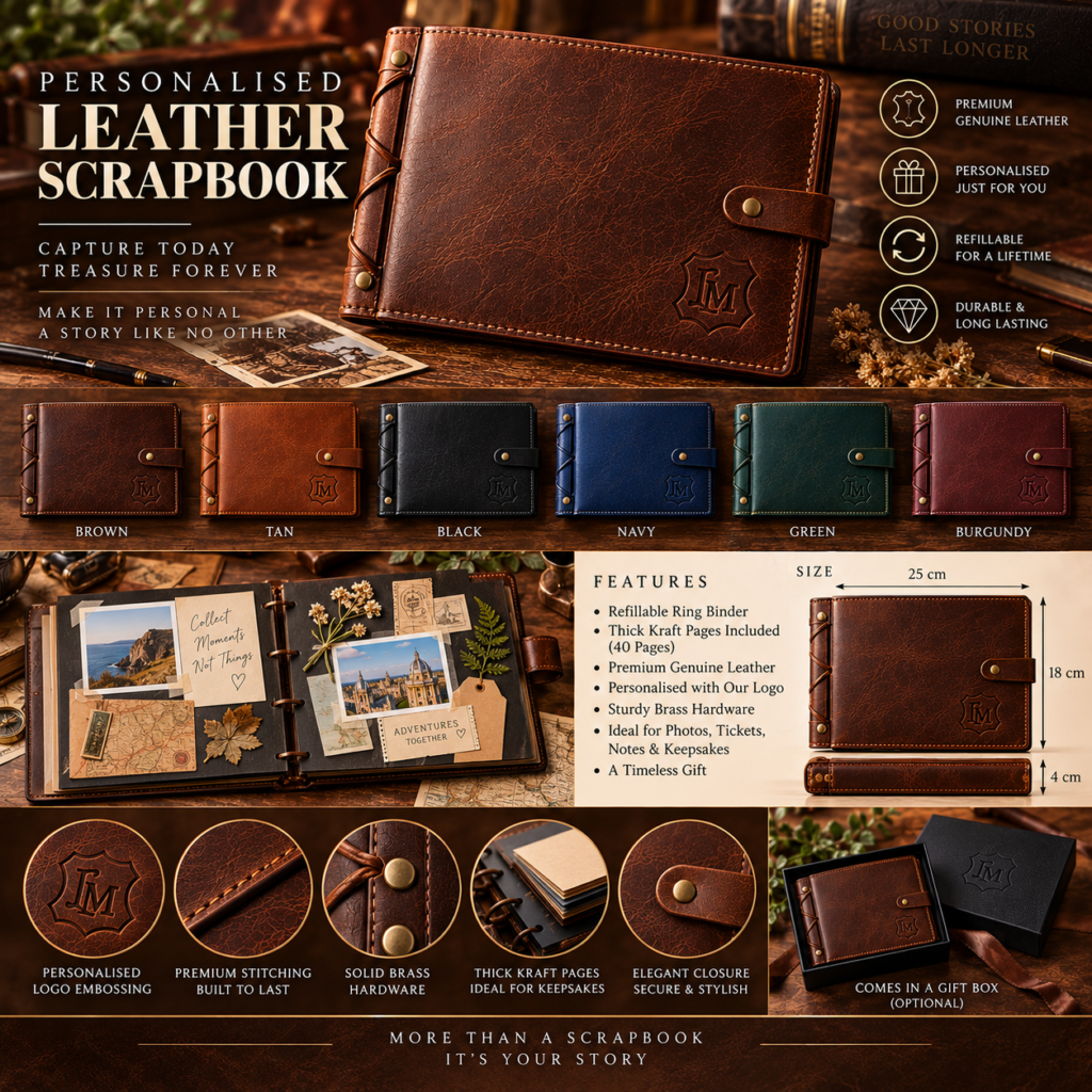 Personalised Leather Scrapbook