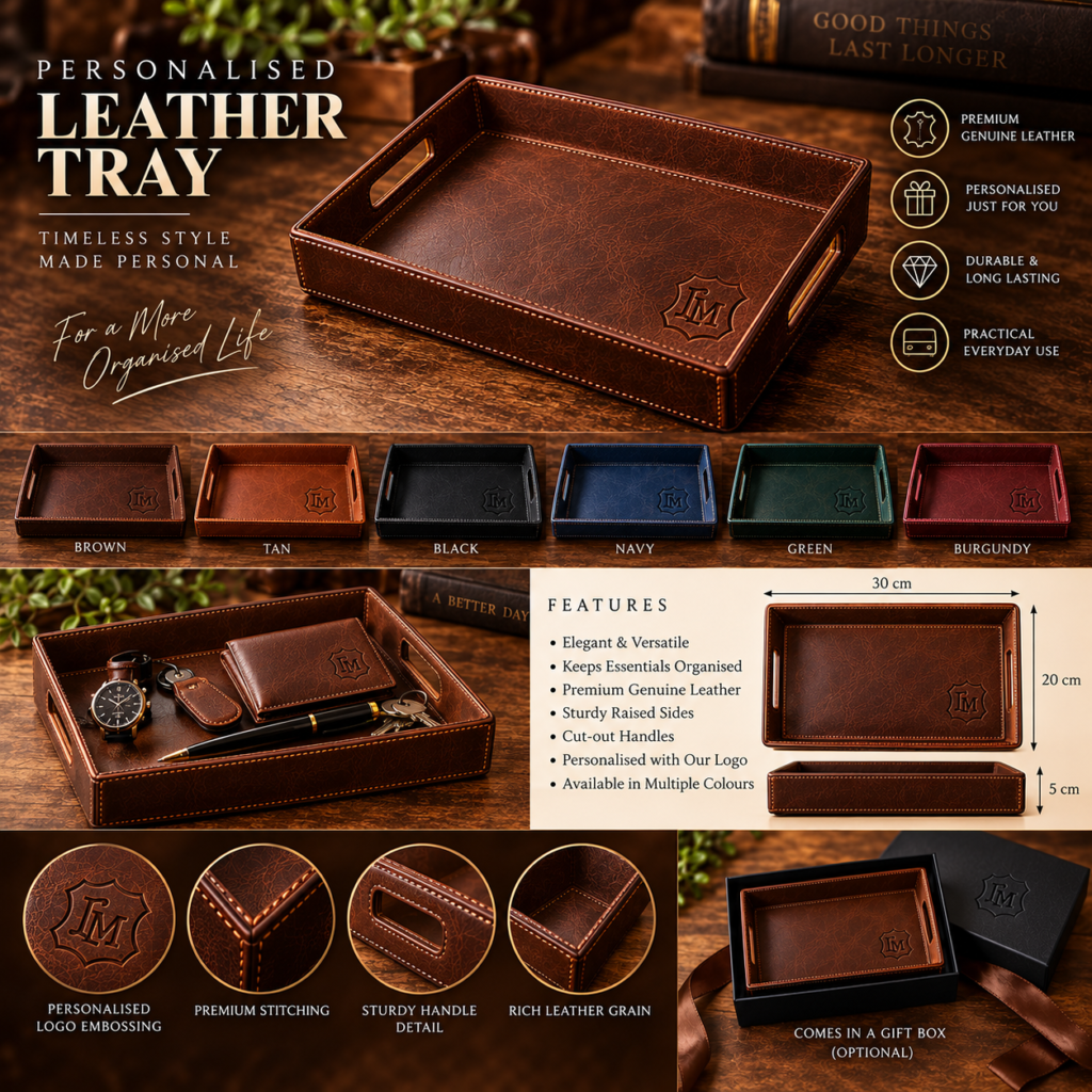 Personalised Leather Tray