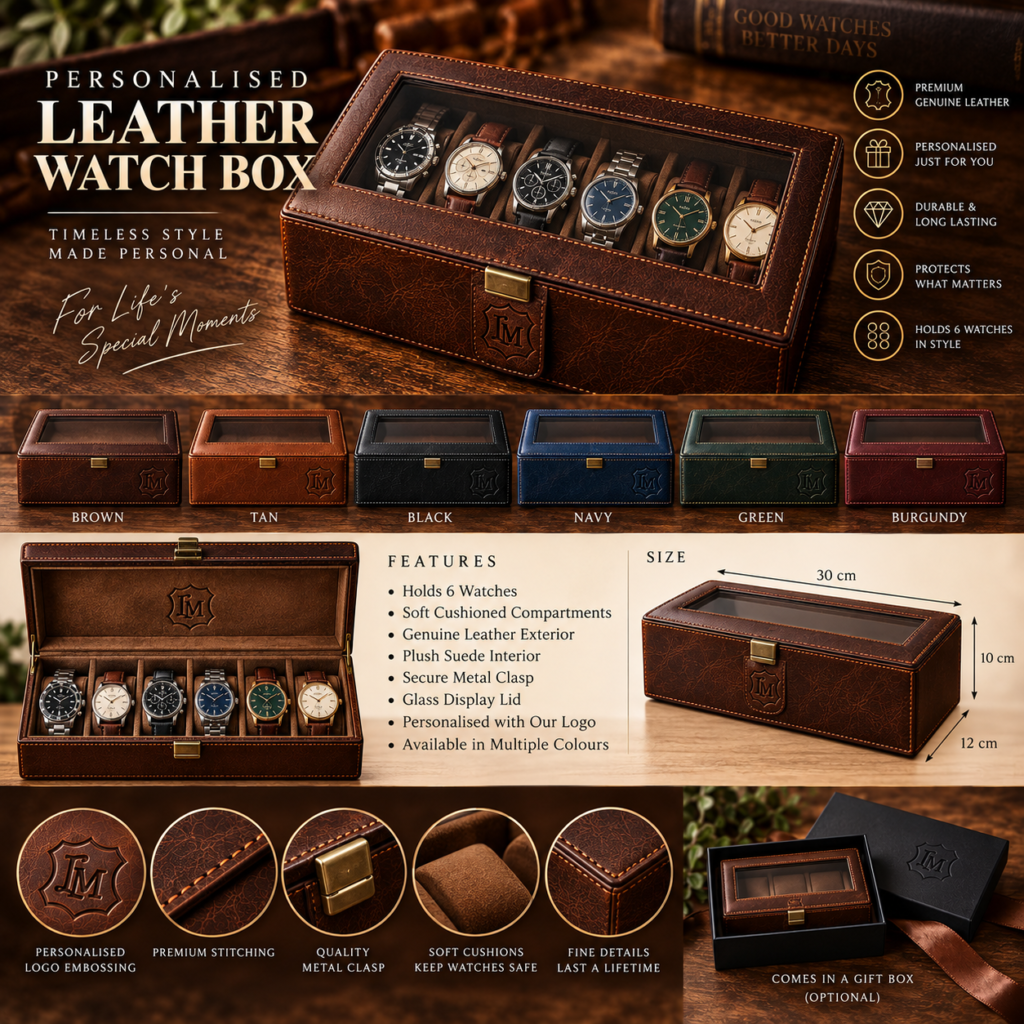 Personalised Leather Watch Box