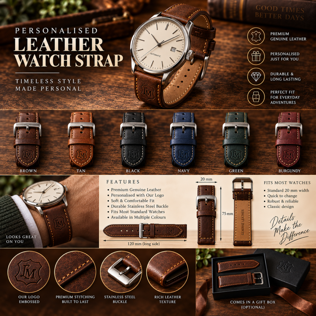 Personalised Leather Watch Strap