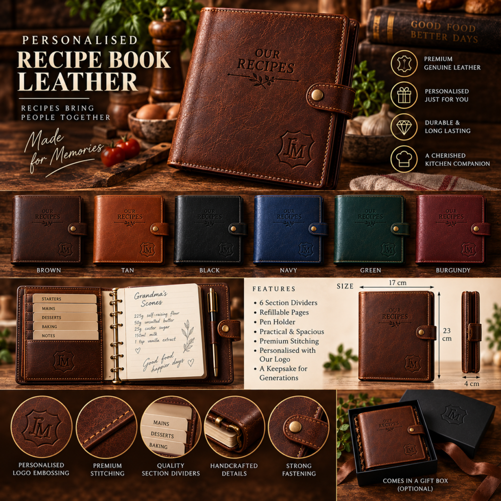 Personalised Recipe Book Leather