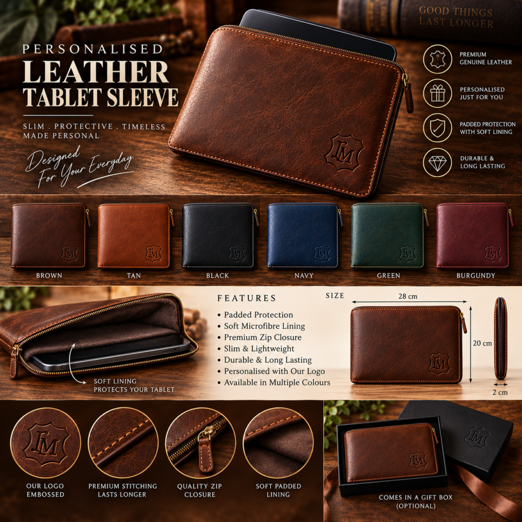 Personalised Leather Tablet Sleeve