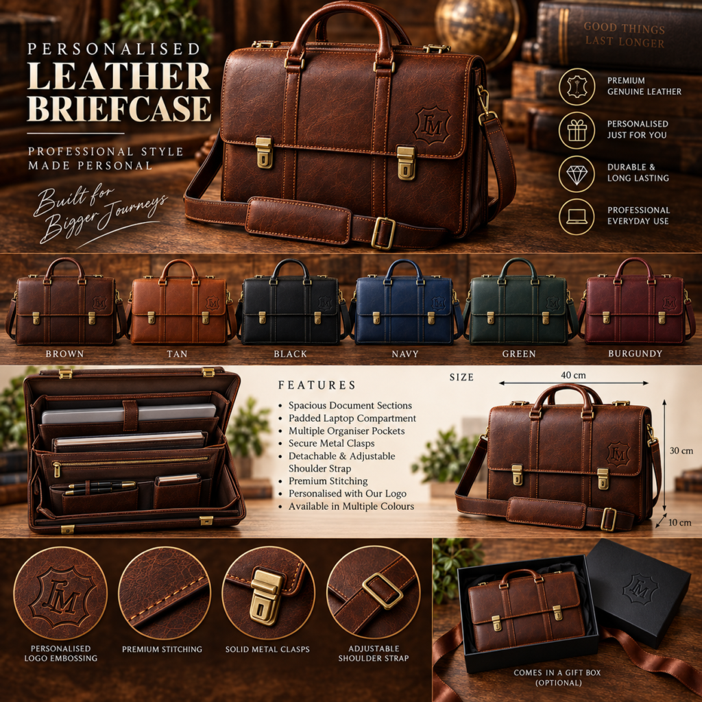 Personalised Leather Briefcase