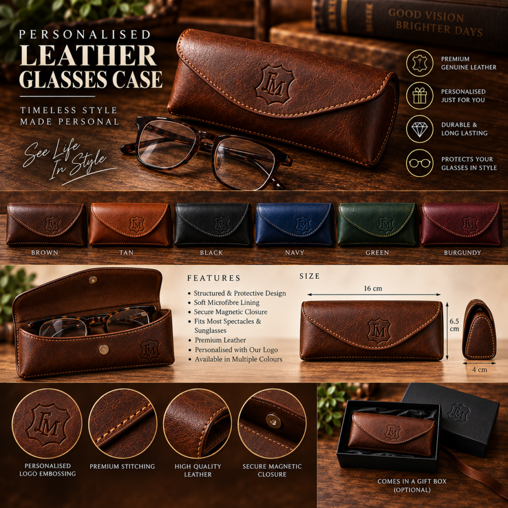 Personalised Leather Glasses Case