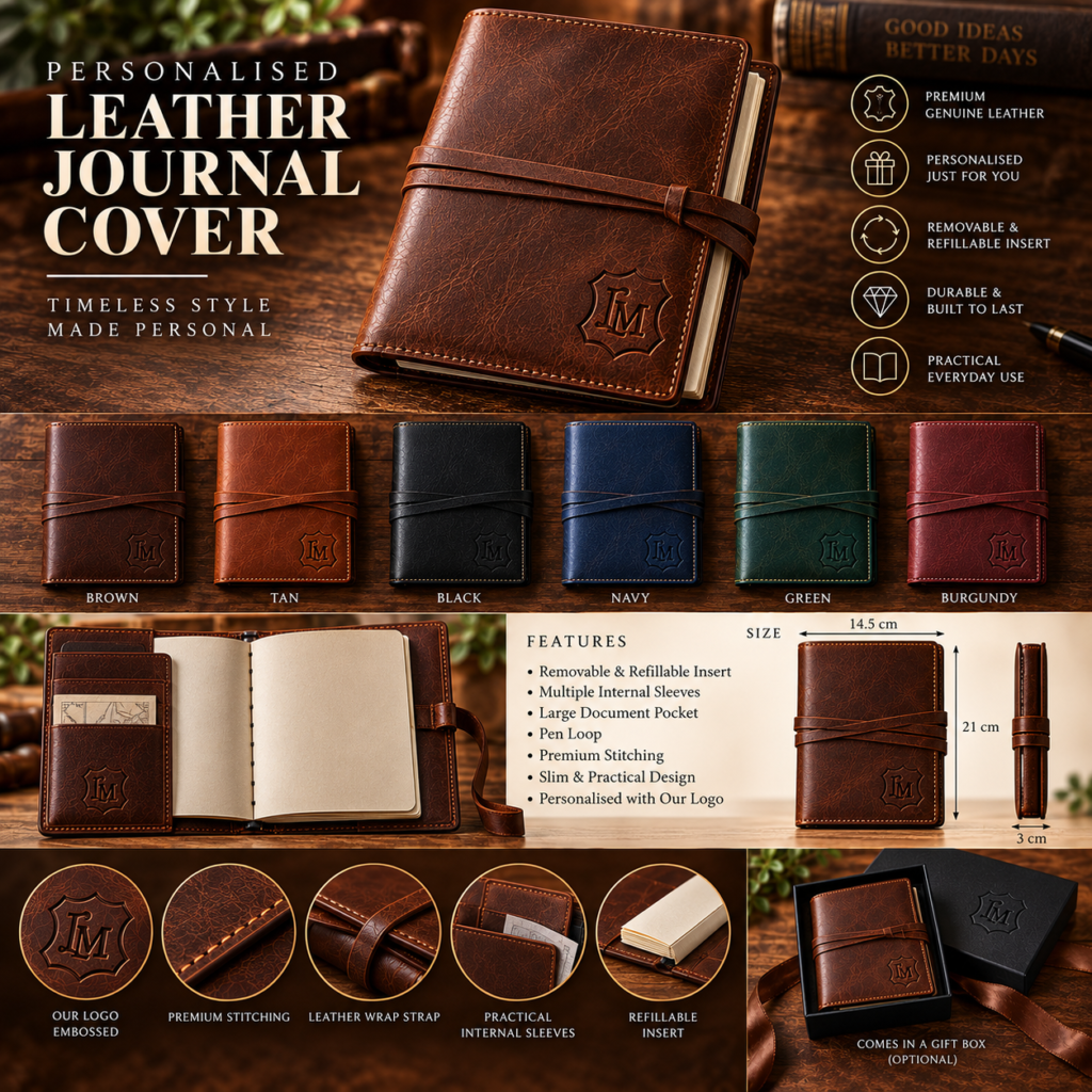 Personalised Leather Journal Cover
