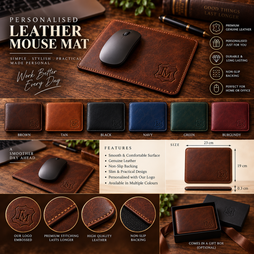 Personalised Leather Mouse Mat