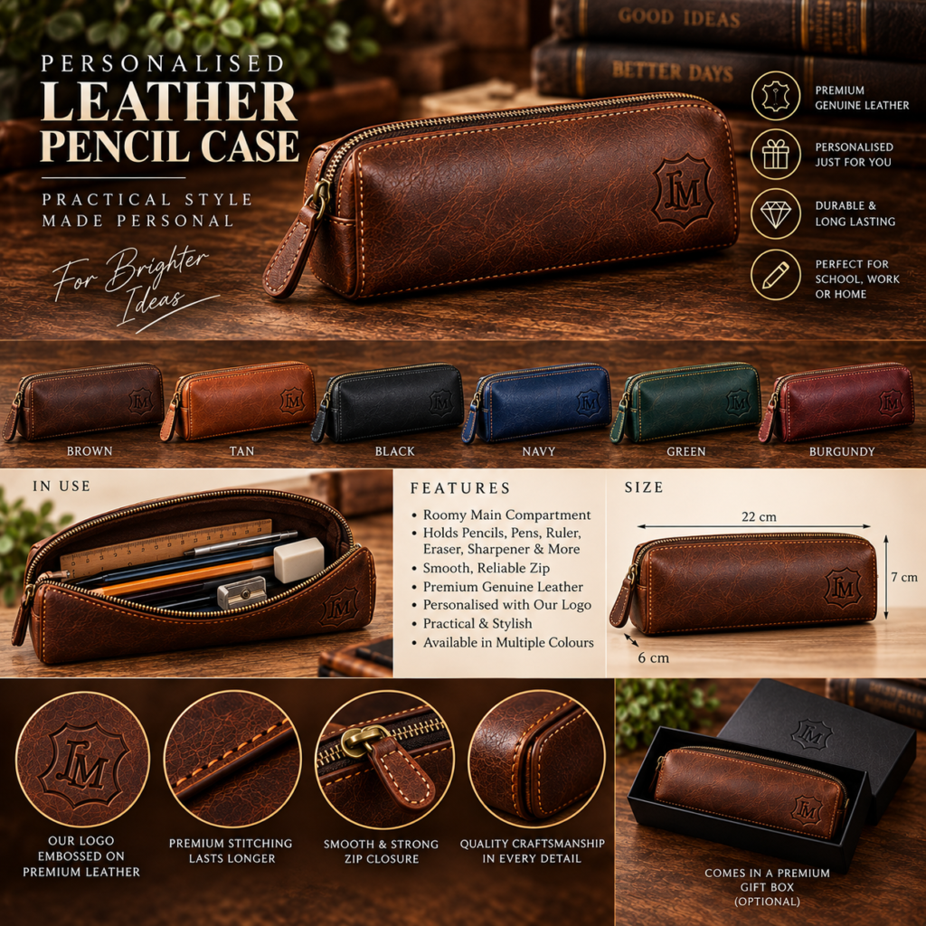 Personalised Leather Pencil Case